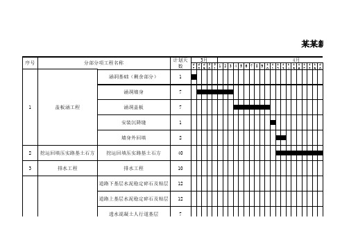 建筑工程施工进度计划横道图