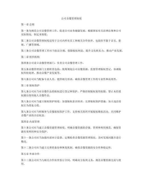 公司音像管理制度