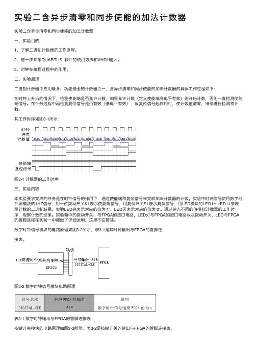 实验二含异步清零和同步使能的加法计数器