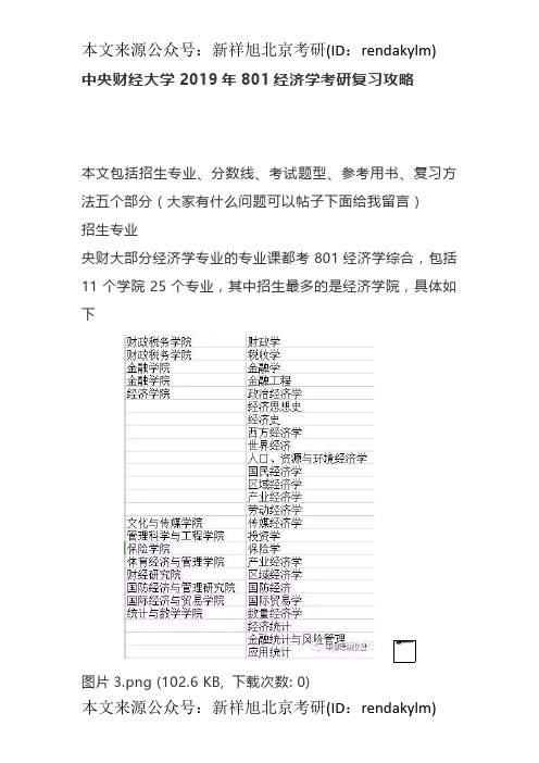 中央财经大学2019年801经济学考研复习攻略 - 副本