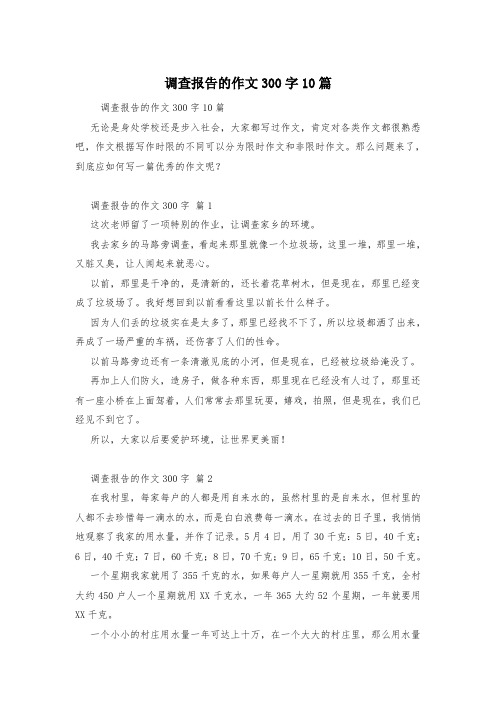 调查报告的作文300字10篇