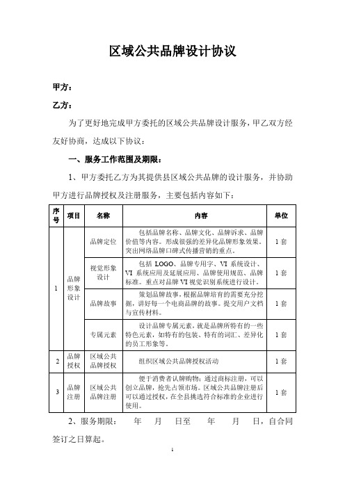 区域公共品牌设计协议