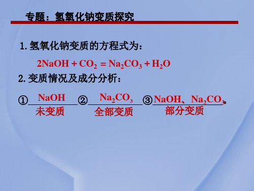 专题复习：氢氧化钠变质探究  课件