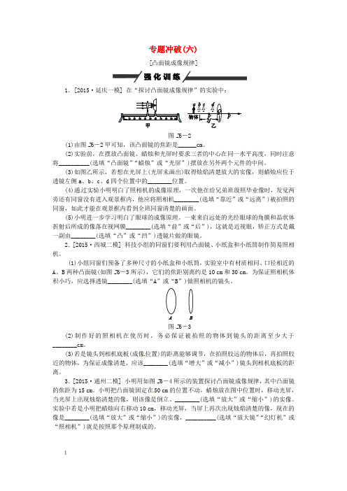 北京市届中考物理专题强化训练6凸面镜成像规律含答案