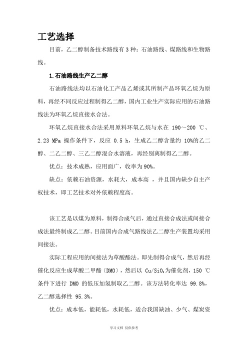 合成气制乙二醇