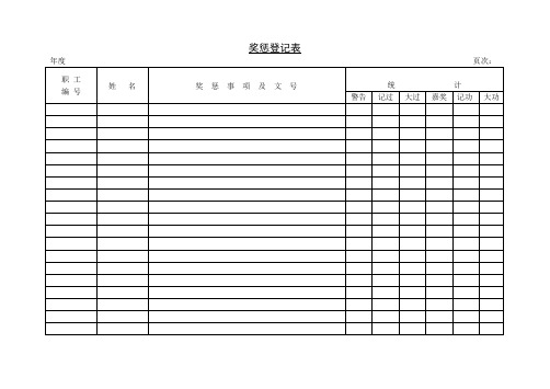 第二节 奖惩登记表