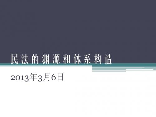 民法总论第二次(3月6日)