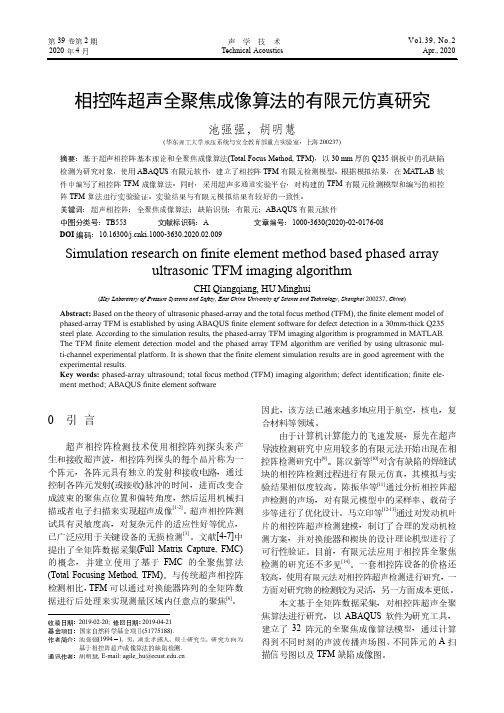 相控阵超声全聚焦成像算法的有限元仿真研究