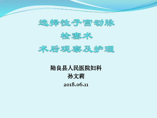 选择性子宫动脉栓塞术、观察及护理PPT课件