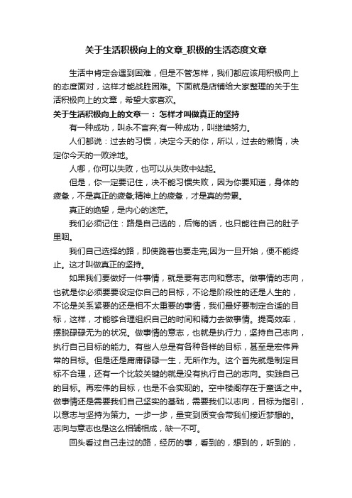 关于生活积极向上的文章_积极的生活态度文章