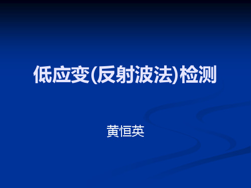 低应变(反射波法)检测培训