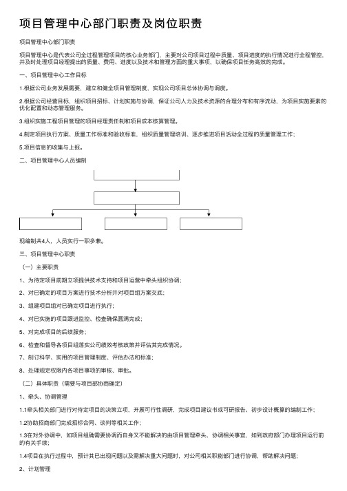 项目管理中心部门职责及岗位职责