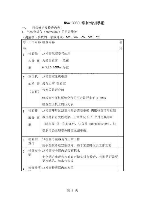 NSA-3080日常维护手册24页word