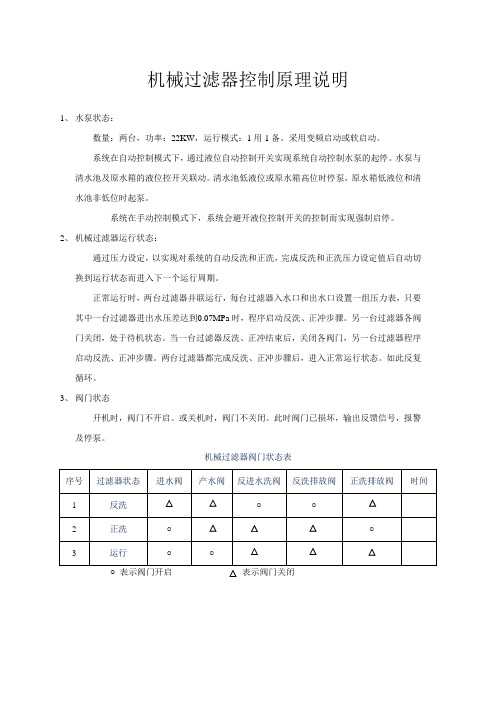 机械过滤器控制原理