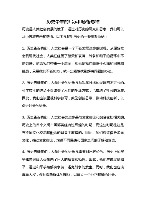 历史带来的启示和感悟总结