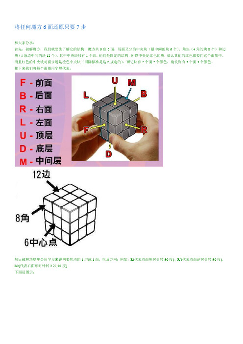 将任何魔方6面还原只要7步