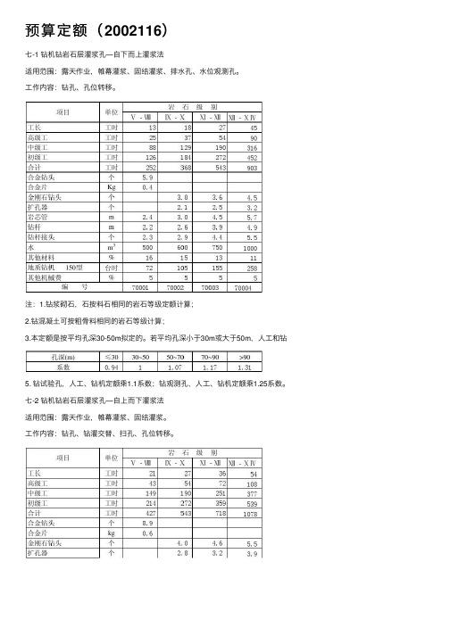 预算定额（2002116）