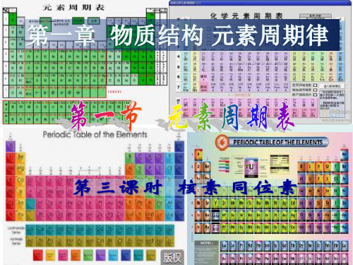 1.1.3《核素 同位素》 课件 2020-2021学年人教版高一化学必修二 