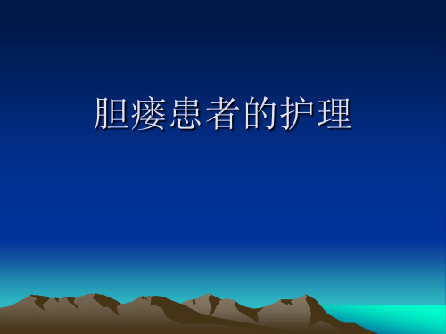 胆瘘患者的护理 PPT课件