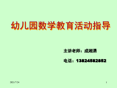 幼儿园数学教育活动指导PPT课件