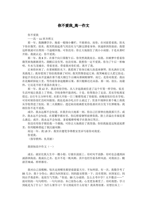你不爱我_高一作文.doc
