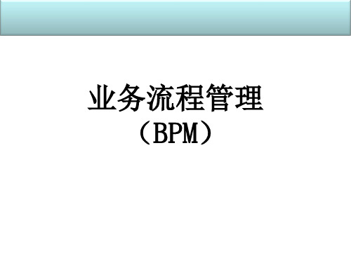 业务流程管理(BPM)(通用简明教材)