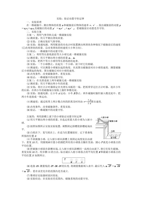 (完整版)高中物理力学学实验验证动量守恒定律(实验+练习) 