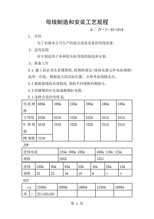 母线制造和安装工艺规程共12页word资料