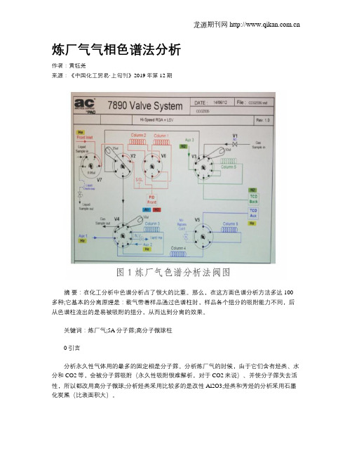 炼厂气气相色谱法分析