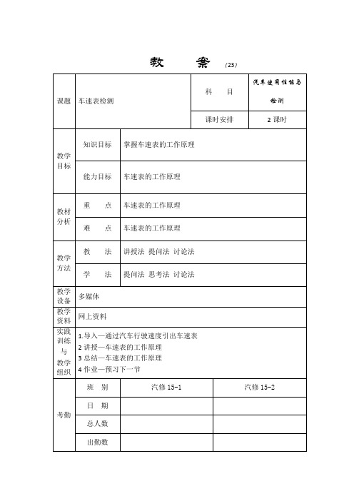 车速表检测