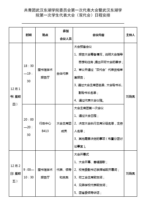 双代会会议日程(定稿)