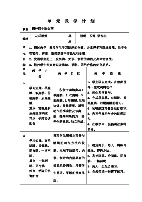 花样跳绳教案