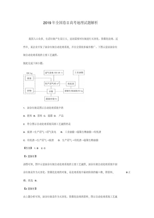 2019年全国卷Ⅲ高考地理试题解析