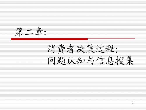 02消费者决策过程：问题认知与信息搜集