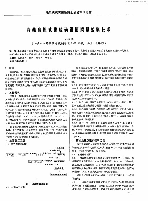 青藏高原轨排硫磺锚固质量控制技术