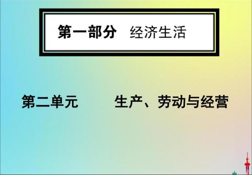 2020版高考政治一轮复习第一部分第二单元第六课投资理财的选择课件新人教版