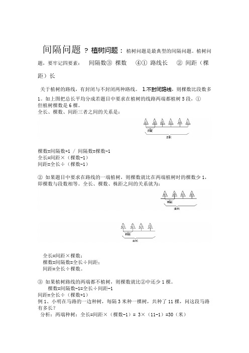 完整版奥数知识点间隔问题