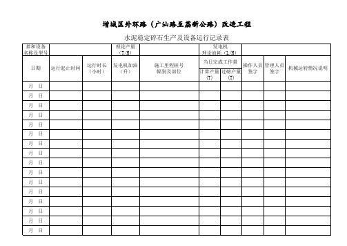 水稳拌合站生产运转记录