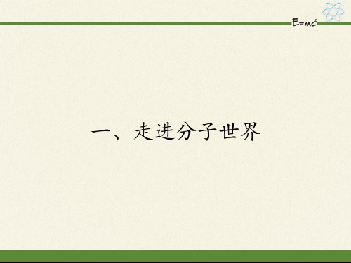 苏科版物理八年级下册 第七章   第一节、走进分子世界课件