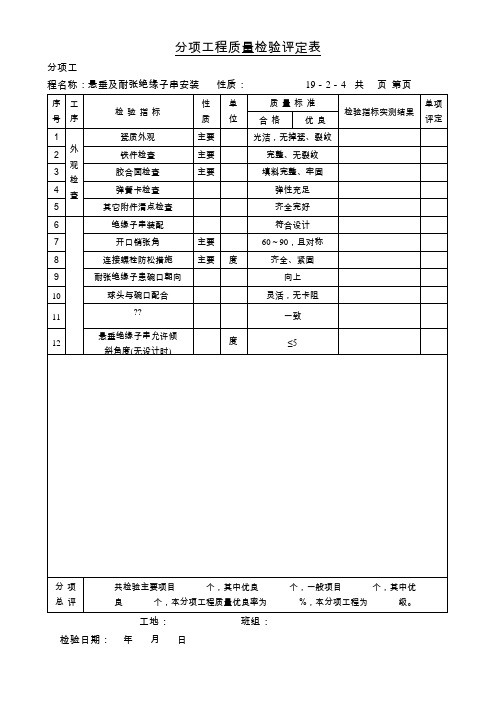 悬垂及耐张绝缘子串安装