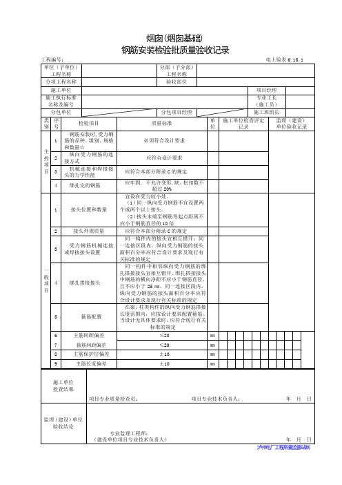 表6.15.1烟囱(基础)钢筋