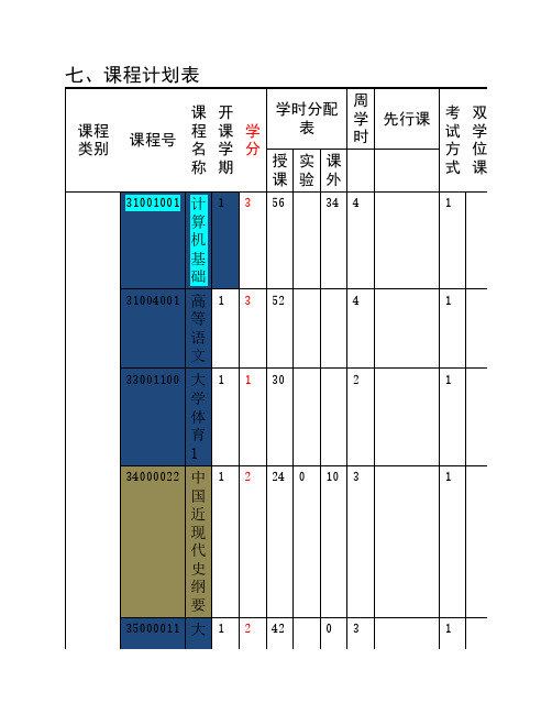 华中师大人才培养方案