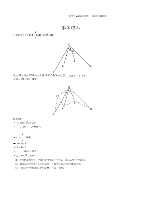 几何经典模型：半角模型