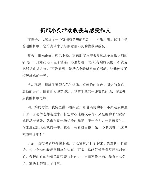 折纸小狗活动收获与感受作文