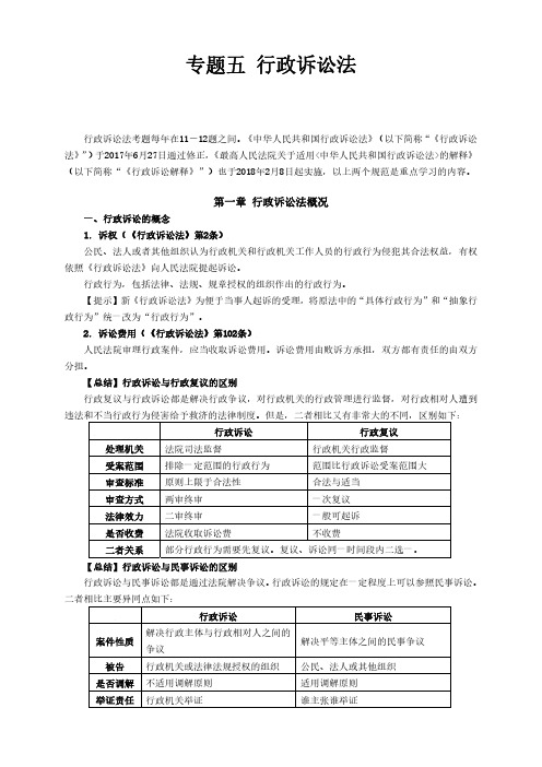 2023年专利代理考试相关法行政诉讼法考点整理