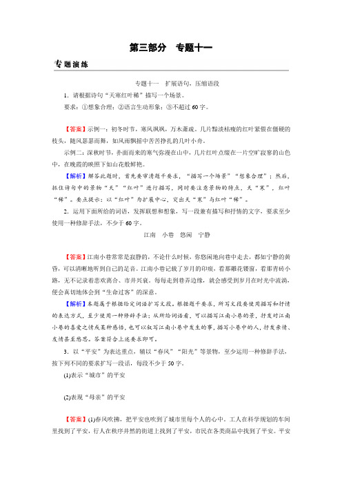 高考语文一轮复习习题：专题十一+扩展语句压缩语段+专题演练+Word版含答案.doc