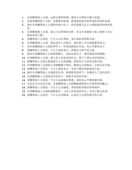 碧螺塔海上公园发朋友圈文案