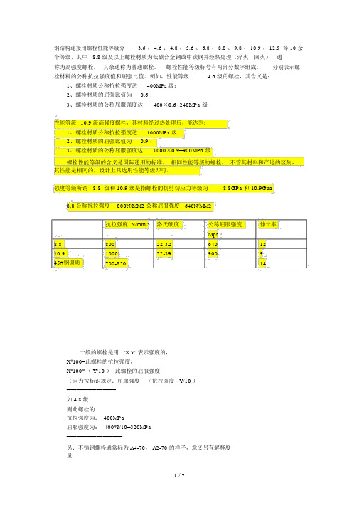 螺栓强度等级