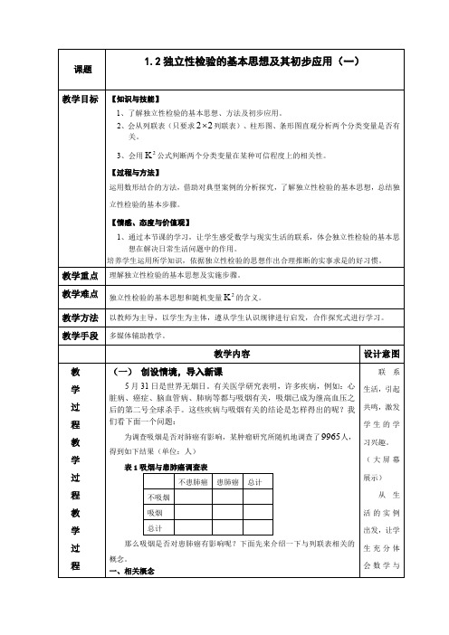 独立性检验的基本思想及其初步应用一