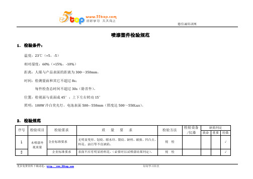 喷漆塑件检验规范